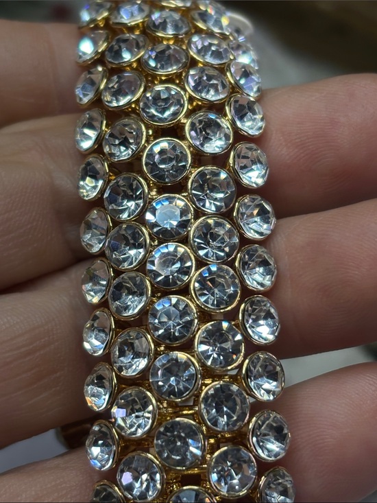 Natasha Couture Jewelry - Natasha Couture Gold Tone Bracelet with Clear Crystals